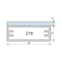 ARA Profil rama Z18,aluminiu anodizat,3.5m,latime 45mm