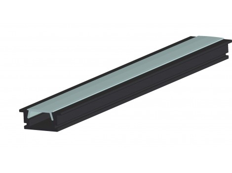 EIL Profil alu Negru cu difuzor lampa LEDincastrat,3.5m