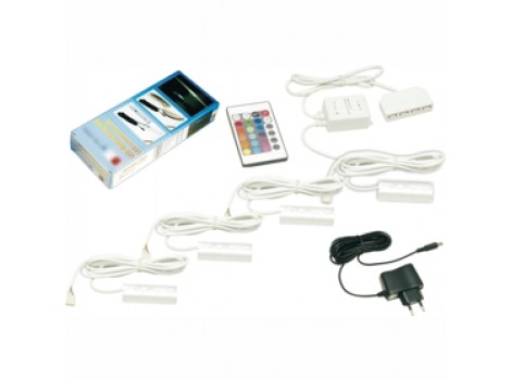 EIL Set LED RGB raft ZETA, 4buc,trafo,cabluri,IRcontrol