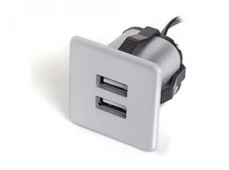 EVO Incarcator USB, aluminiu, 12VDC/5VDC/max 2x1 A