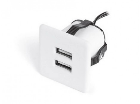 EVO Incarcator USB, alb, 12VDC/5VDC/max 2x1 A