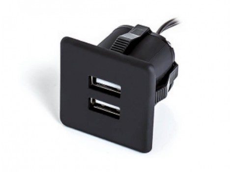 EVO Incarcator USB, negru, 12VDC/5VDC/max 2x1 A