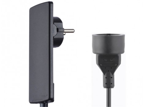 EVOline Plug prelungitor 250V/16A,1.5m,negru