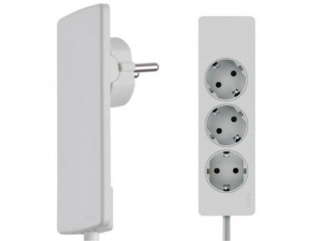 EVOline Plug prelungitor 3x250V/16A,1.5m,alb