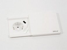 EVOline Square80 1x250V,1xUSB Charger,alb