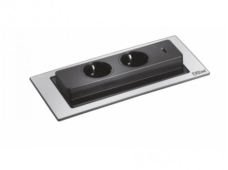EVOline BackFlip CUISINE 2x250V,1xUSB,otel