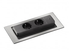 EVOline BackFlip CUISINE 2x250V,1xUSB-C,otel