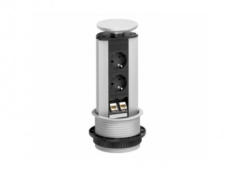 EVOline Port DATA 2x250V,2xRJ45,argintiu
