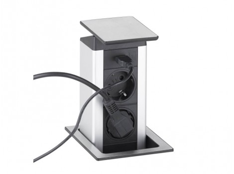 EVOline Port PUSH CUISINE Charger 3x250V,1xUSB,otel