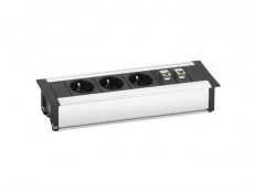 EVOline Frame Dock SMALL DATA 3x250V,2xRJ45,argintiu