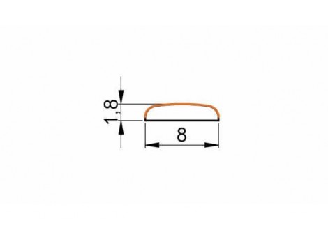 FXD Ornament Z22 negru mat,latime 8mm, 2m