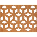 HDF Perforat LACCATO Cherry Rombox,2800x1030x3mm