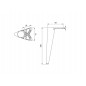 PMO Picior 220 conic H=200mm, auriu mat