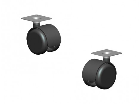 RSI Rotila BA-1013,D40mm,max 30kg,negru,fara frana