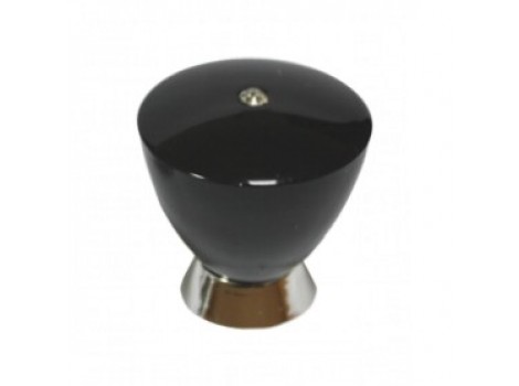 S 0065-32GL35JMT1 Buton negru si crom lucios cu cristal