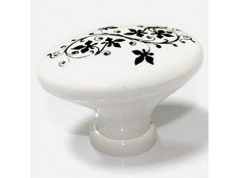 S 0609-44GL36DK430 Buton alb lucios cu flori