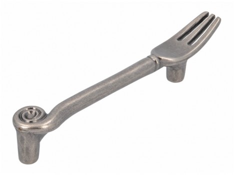 S 1051-128ZN28 Maner argint antic furculita