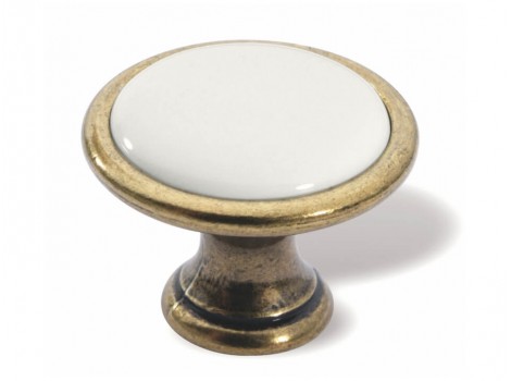 S 1700-29PF21ZN48 Buton bronz antic portelan bej