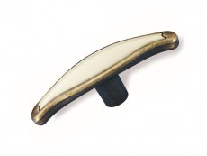 S 1889-67ZN31A78 Buton bronz antic slefuit cu ins. bej