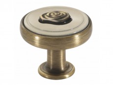 S 1896-23ZN31A78 Buton bronz antic bej cu ornament