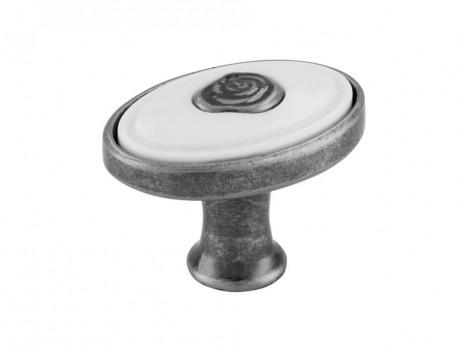 S 1897-32ZN29A4 Buton argint antic,ornament alb
