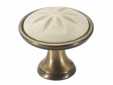 S 1919-34ZN31A78 Buton bronz antic cu insertie bej