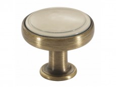 S 1971-23ZN31A78 Buton bronz antic slefuit cu ins. bej