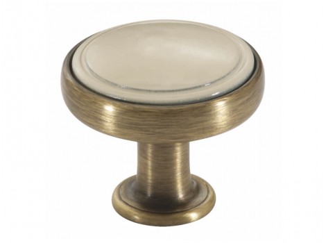 S 1971-23ZN31A78 Buton bronz antic slefuit cu ins. bej