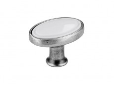 S 1972-32ZN29A4 Buton argint antic,ornament alb
