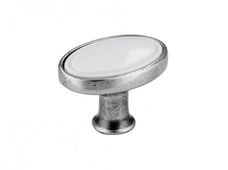 S 1972-32ZN29A4 Buton argint antic,ornament alb