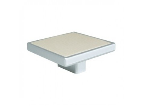 S 8151-60MT1LS9 Buton crom lucios insertie piele bej