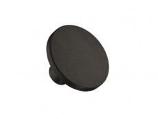 S Buton PLATO negru mat periat, diametru 42mm