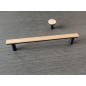S Maner BIS stejar lacuit-metal negru mat,lungime 188mm,FSC