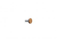 S Buton BIS stejar lacuit-metal alb mat,diametru 24mm,FSC