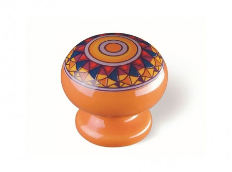 S SP51-32PF20 Buton portelan portocaliu cu model