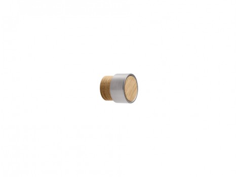 S Buton RADIO MINI stejar lacuit-efect inox,diametru 26mm,F