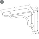 TRA Suport raft PALLADIO 14cm,max 40kg,argintiu