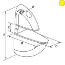 TRA Suport raft GONDOLA 6cm,max 35kg,R 3-17mm,galben