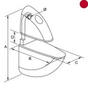 TRA Suport raft GONDOLA 9cm,max 35kg,R 4-36mm,rosu