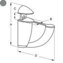 TRA Suport raft LUNA 7cm,max 20kg,R 0-22mm,argintiu