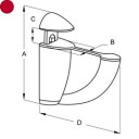 TRA Suport raft LUNA 10cm,max 50kg,R 0-36mm,rosu